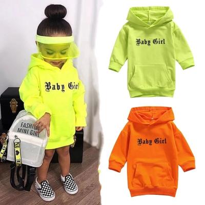 China LFQ-760 Breathable Kids Fall Clothes 2021 Fashion Autumn Hoodies Kids Clothing Girls Solid Color Trend Baby Clothes Girls Wholesale for sale