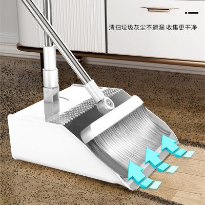 China windproof broom and dustpan retractable broom cleaning brush broom and dustpan set kitchen tools set silicon brush for sale