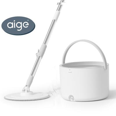 China Aige C1 360 spin clean water mop easy lazy floor cleaning with rotating wringer bucket for sale