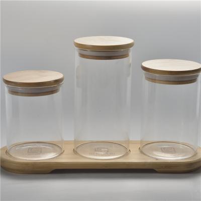 China Cover factory direct sale silicone storage jar seals storage glass jar with lid storage jar bamboo for sale