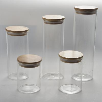 China Cheap High Quality Canada Cover Nuts Storage Glass Jar Jars Glass Dispenser Jar Glass For Food for sale