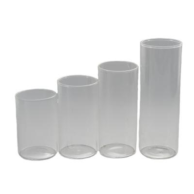 China Home Decoration Making Cylinder Candle Holder Christmas Jars Black Crystal Glass Candle Holder Wholesale for sale