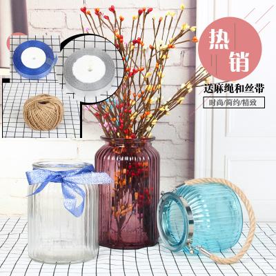 China Cylinder Flower Vase Cylinder Environmental Clear Glass Vase Ornaments Transparent Glass Flower Vase for sale