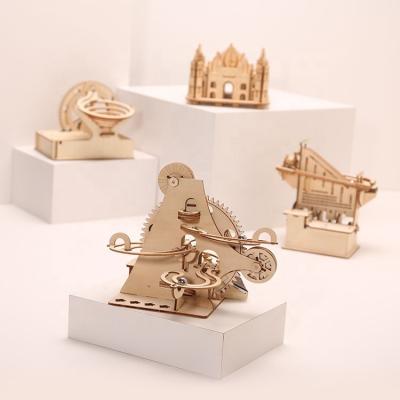 China Decoration & puzzle & Toy Mechanical Marble Kit 3d Wooden Puzzle Educational Wooden Toys for sale