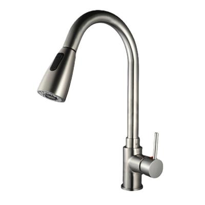 China Pull Out Commercial Brass Spray Mixer Taps Waterfall Pull Out Kitchen Faucet for sale