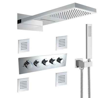 China Without Sliding Bar Pexmax Concealed Black Bathroom Shower Sets Ceiling Shower Set for sale