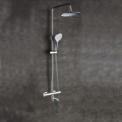 China With Sliding Bar Pexmax Brass Bathroom Shower Set Square Head Shower Set Wall Mounted Thermostatic Rainfall Shower System for sale