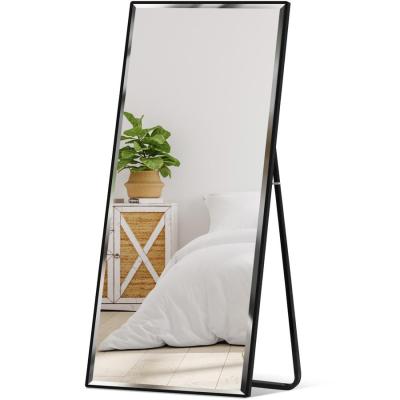 China Integral modern style aluminum alloy wall hanging and floor leaning mirror for sale