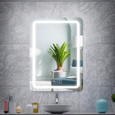 China 2021 Modern Design Wall Mounted Bathroom Smart Vanity Mirror Anti Touch LED Light Fog For Home Hotel for sale