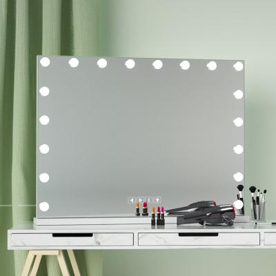 China Lighted Vanity Makeup Dressing Table Set With LED Lighted Large Frameless Mirror Table For Bedroom for sale