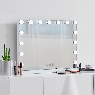 China Lighted Type Makeup Mirror Hollywood Mirror Adjustable Lighted Desktop Cosmetic Mirror for sale