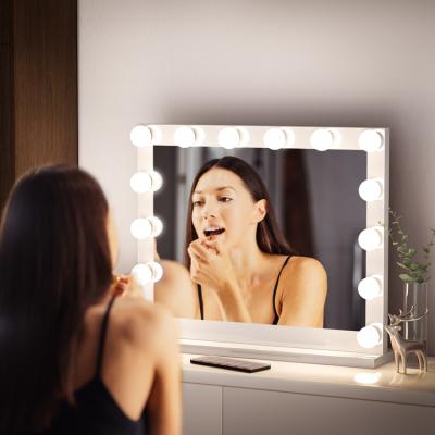 China Large Hit Lights Hollywood Lighted Mirror Led Vanity Makeup Mirror For Home Furniture for sale