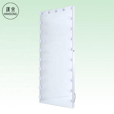 China Wholesale Polished Custom Frameless Edge Floor Stand Lighted Dressing Mirror With Lights for sale