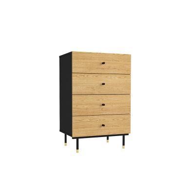 China Easy Assemble New Design Metal Melamine Wood Laminate Living Room Furniture 4 Drawer Cabinet Chest Wood Drawers for sale