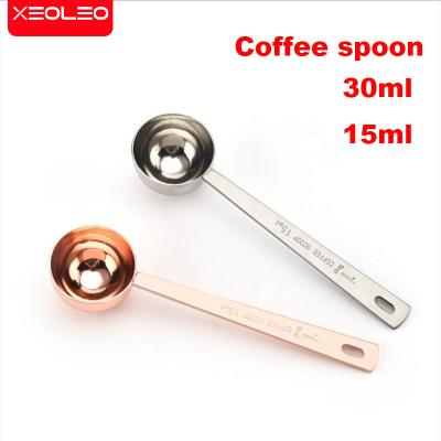 China XEOLEO 15ml/30ml Stainless Steel Teaspoon Coffee Scoops With Calibration For Coffee/Powder/Fructose/Milk Doser A09 for sale