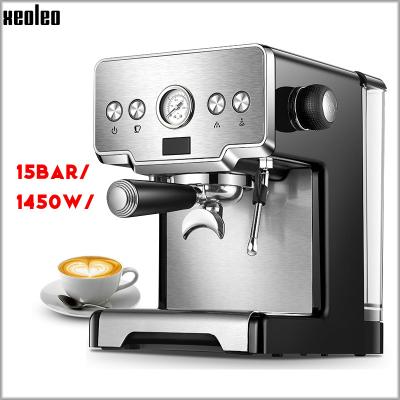 China Hotel XEOLEO 1450w Espresso Coffee Maker Coffee Machine 15 Bar Espresso Machine Household Commercial Coffee Maker With Hot Water&Steam for sale