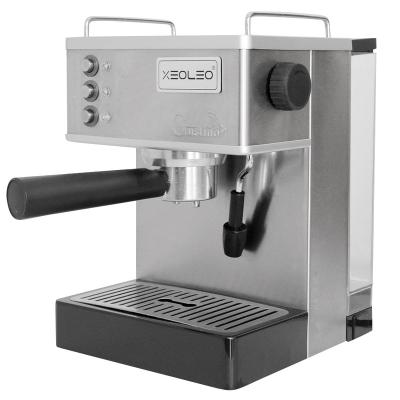 China Hotel Xeoleo Coffee Maker Espresso Machine Household Stainless Steel ULKA Pump Espresso Maker 19Bar 1050W 2.2L for sale