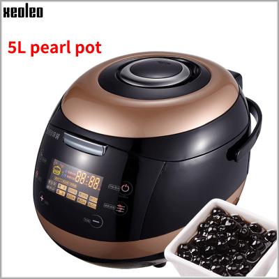 China Hotel XEOLEO Milk Tea Shop Pearl Machine Bubble Tea Pearl Cooking Pot Sago Cooker Making Machine Nonstick Pan 5L Large Capacity 900W for sale