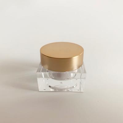 China Wholesale Empty Polish Gold Gel Cosmetic Empty Cream Jar Container Silver Caps JA-205 for sale