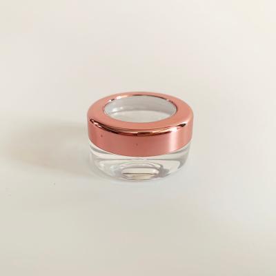 China Cosmetic Powder Jar 3ml 5ml Loose Powder Jar , Round Empty Plastic Cosmetic Jar JA-201 for sale