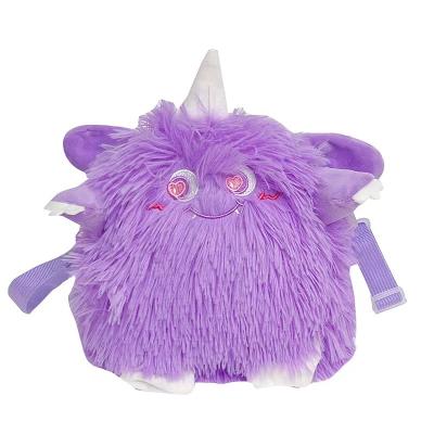 China New Creative Little Monster Plush Monster Cartoon Children's Bag Long Hair Monster Girl's Long Hair Soft Cross Eyed Cartoon Cross Eyed Cartoon Big Doll Doll - Body for sale