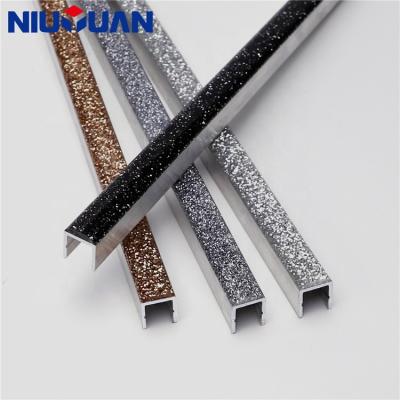 China Free Sample Modern OEM Logo Customized Glitter Aluminum Tile Edge Trim Polished for sale