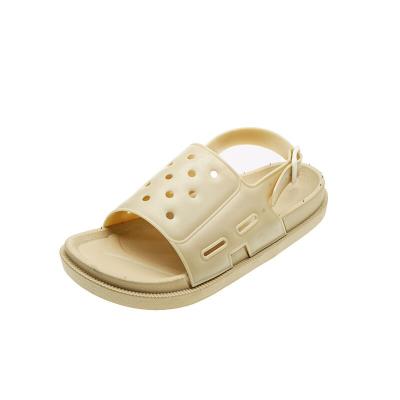 China Waterproof a new summer style of ladies' open-toe garden casual flat shoes with soft thick soles for sale