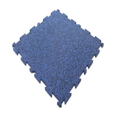 China Eco Friendly Sound Insulation Rubber Tile Laminated Interlocking Tiles For Outdoor / Indoor Gym Flooring for sale