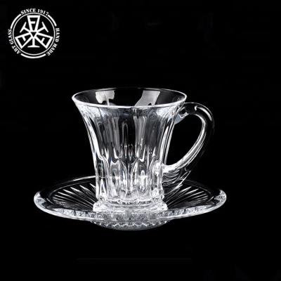 China 2020 Hot Sale High Quality Glass Tea Coffee Cup And Saucer Set Viable for sale