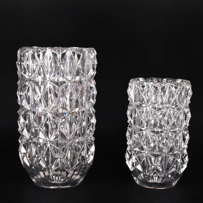 China Minimalist creative design decoration home classic round baccarat transparent Crystal Vase of glass vases for sale