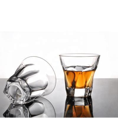 China Viable Classic Old-fashioned Stemless Double Cup Wine Glass Drinking Glassware Wine Glassware for sale