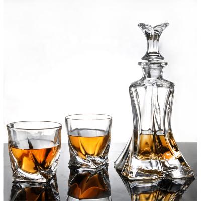 China Classic Bar Resteround Hotel Style Best Whiskey Decanter Box With Set Glass Whiskey Decanter Whiskey Decanter for sale