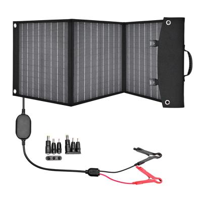 China Portable Foldable Charing Cell Phones Solar Panel 60W Solar Panel 12V Charger Kit With 5V USB and 18V DC Output for Power Banks for sale