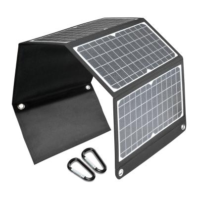 China Professional Foldable Charing Mobile Phone Manufacturer Folding Solar Panel 5V 18V 30W Portable Outdoor Solar Charger for Camping Hiking for sale