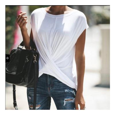 China Ladies Plus Size Plus Size Women Solid Short Sleeve O-Neck Pullover Tops T Shirt Poleras Camiseta Mujer Harajuku for sale