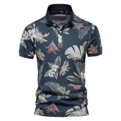 China 100% Breathable Men's Slim Fit Polo Shirts Cotton Polo Shirt Print Short Sleeve T-Shirts for sale