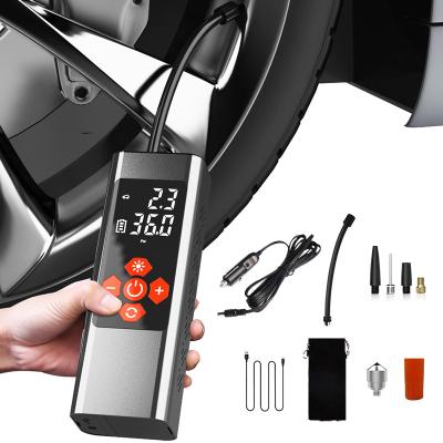 China Multifunctional Emergency Light Car Jump Starter with Portable Tire Inflator Alloy Car Tire Inflator 7.4v Aluminum Tire Inflator for Bike for sale