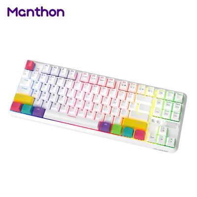 China Newest 87 Keys Ajazz K870t Anti-ghosting Orange PCB Abnt 75 Korean Keycaps Mechanical Keyboard for Mac for sale