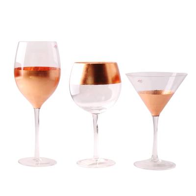 China Good Quality Modern Colored Glass Wedding Wine Glassware Set Party Wine Cup Set for sale