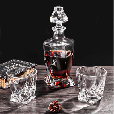 China Best Etched Selling Shaped Whiskey Glass Bottle Glassware Whiskey Glass Sets for sale