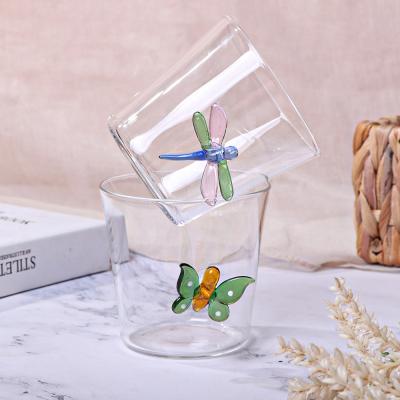 China Telsen High Viable Wholesale Borosilicate 3D Cocktail Glass Water Cup Creative Animal Drinking Glass Cup for sale