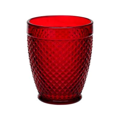 China Free sample suit for popular party vintage red wine glassware set colorful red and green drinking glass cup for sale