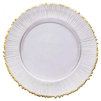 China Viable Wholesale Glass Plates Supplier of 13 Inch Wedding Charger Plates Glass Plates for sale