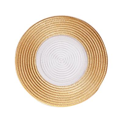 China Hot Selling Telsen Gold Dinner Dish Ice Stocked Luxury Home Decoration for sale