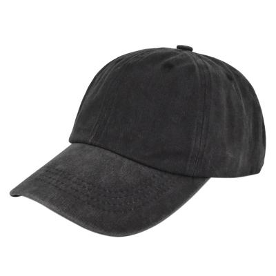 China 6-Panel Hat Washed Distressed 100% Cotton 6 Panel Embroidered Bill Old Baseball Cap for sale