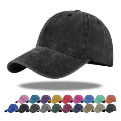 China 6-Panel Hat Unisex Retro Cotton Adjustable Snapback Dad Hat Blank Solid Color Washed Dad Hats Sport Baseball Cap for sale