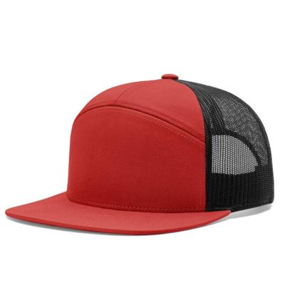 China 7-Panel Hat Richarson 958 Flat Bill Hill 7 Panel Snap Back Mesh Trucker Caps Hat for sale