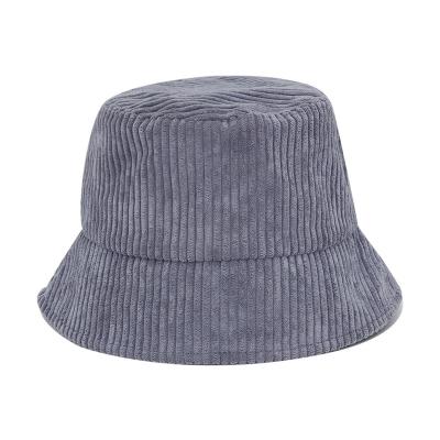 China Fashion Custom Winter Warm Fisherman Hats Wide Brim Plain Corduroy Bucket Hat for sale