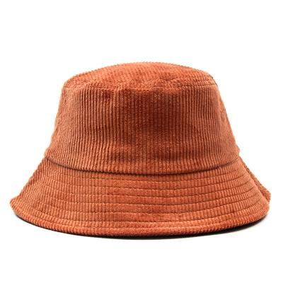 China Fashion Custom Winter Warm Fisherman Hats Flat Wide Brim Plain Corduroy Bucket Hat for sale