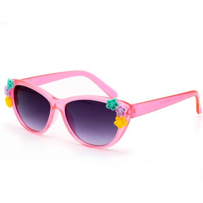 China 2021 fashion sunglasses CHILDREN PLASTIC SUNGLASS LATEST LITTLE COLORFUL FLOWERS for sale